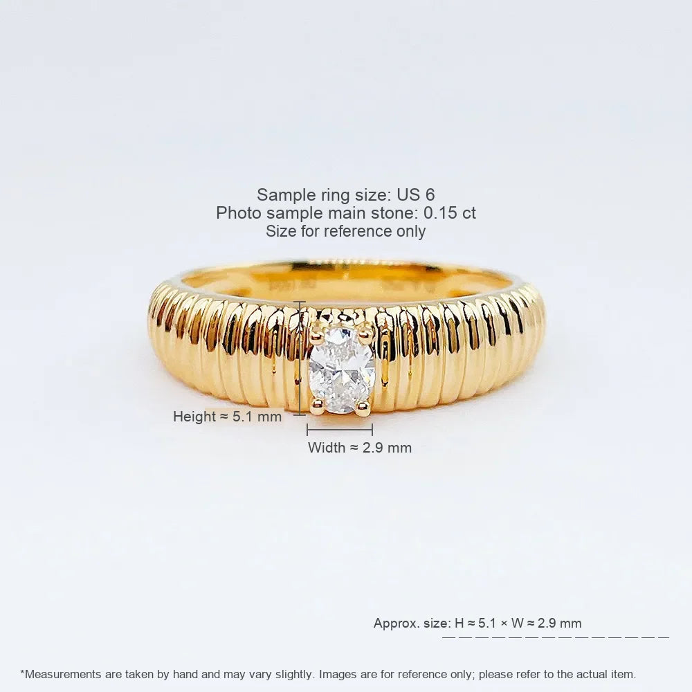 0.39 ct Minimalist Oval-Cut Lab-Grown Diamond Ring in 18K Yellow Gold – APYFR0172-Y