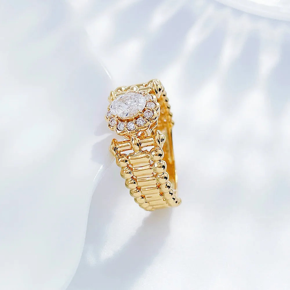 0.38 ct Heart Four-Prong Oval-Cut Lab-Grown Diamond Ring in 18K Yellow Gold