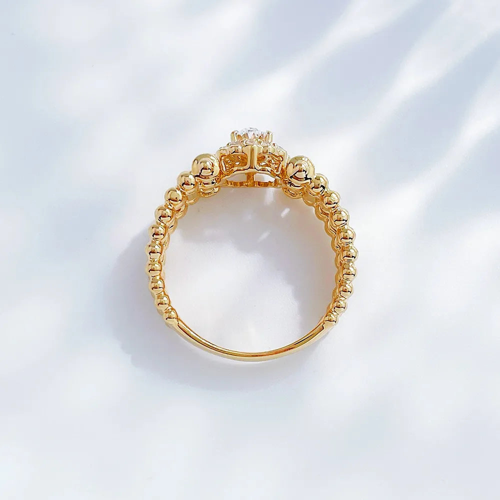 0.38 ct Heart Four-Prong Oval-Cut Lab-Grown Diamond Ring in 18K Yellow Gold