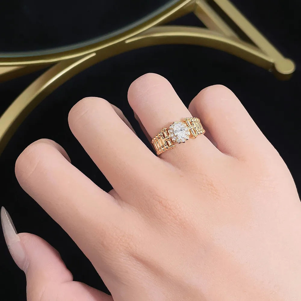 0.38 ct Heart Four-Prong Oval-Cut Lab-Grown Diamond Ring in 18K Yellow Gold