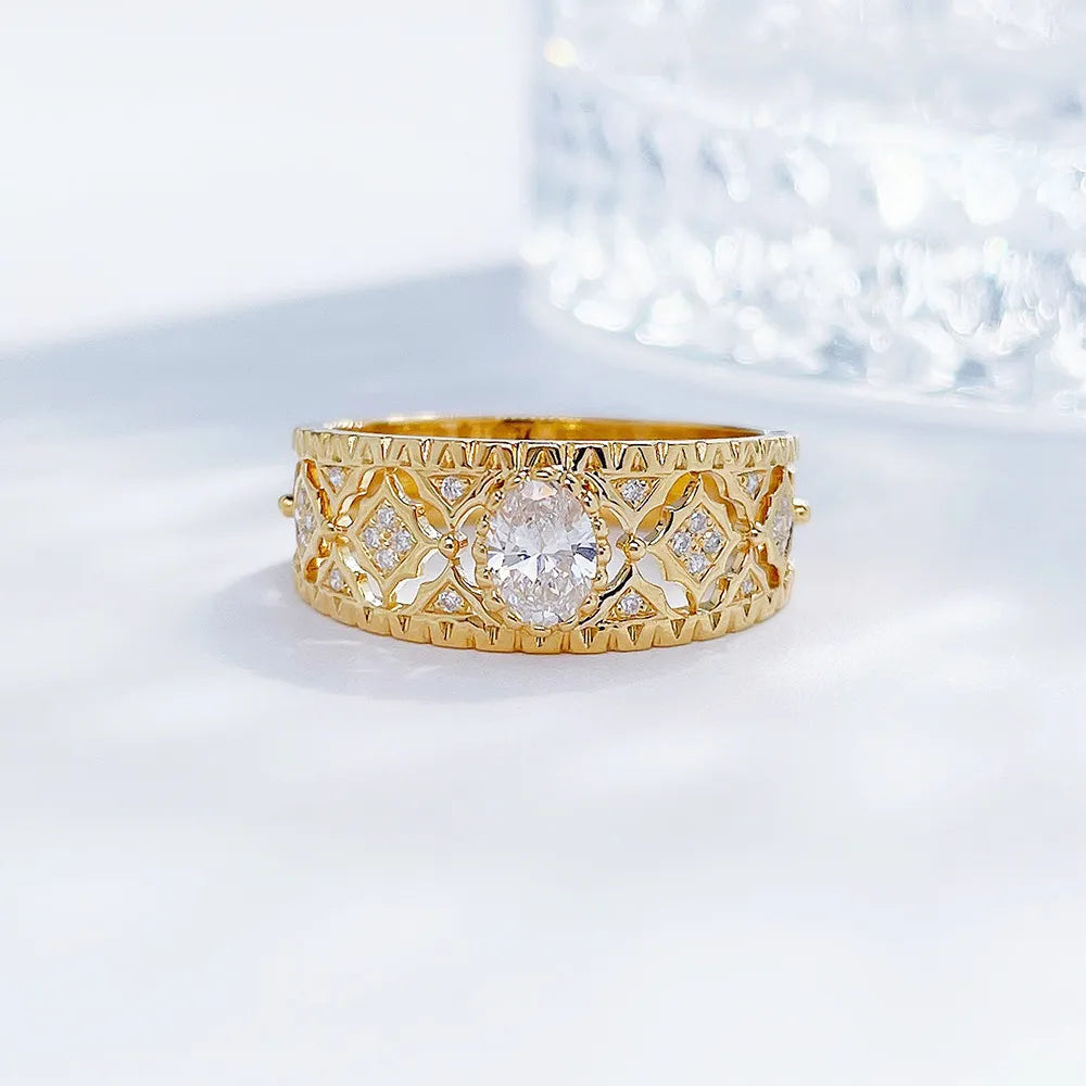 0.36 ct Celestial Four-Prong Round-Cut Lab-Grown Diamond Ring in 18K Yellow Gold – APYFR0174-Y