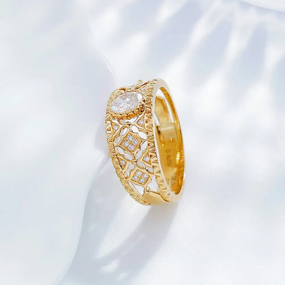 0.36 ct Celestial Four-Prong Round-Cut Lab-Grown Diamond Ring in 18K Yellow Gold – APYFR0174-Y