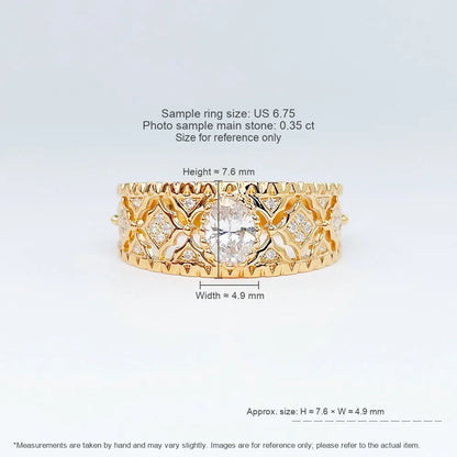 0.36 ct Celestial Four-Prong Round-Cut Lab-Grown Diamond Ring in 18K Yellow Gold – APYFR0174-Y