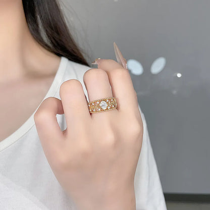 0.36 ct Floral Oval-Cut Lab-Grown Diamond Ring in 18K Yellow Gold