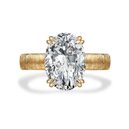 3.01 ct Minimalist Oval-Cut Lab-Grown Diamond Ring in 18K Yellow Gold – APYFR0176-Y