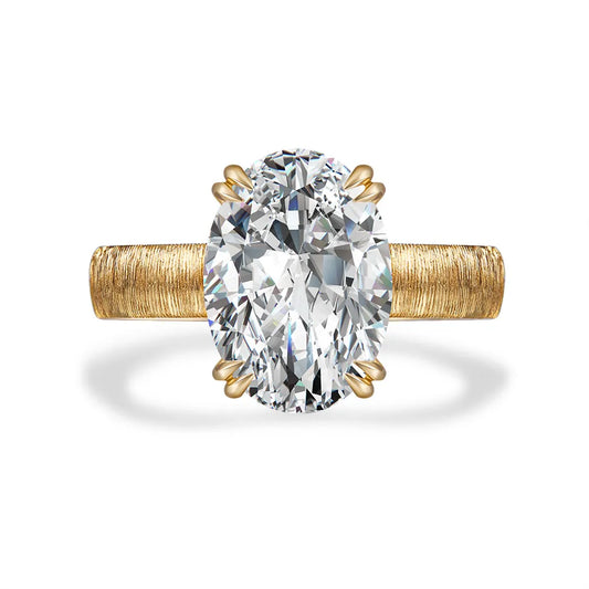 3.01 ct Minimalist Oval-Cut Lab-Grown Diamond Ring in 18K Yellow Gold – APYFR0176-Y