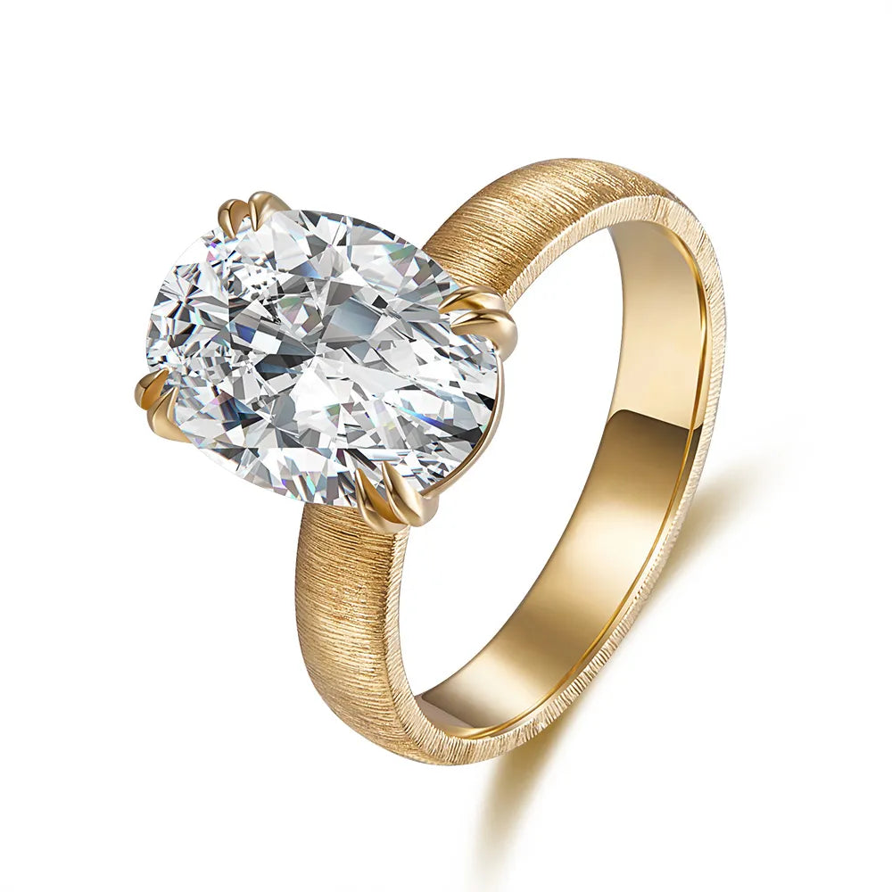 3.01 ct Minimalist Oval-Cut Lab-Grown Diamond Ring in 18K Yellow Gold – APYFR0176-Y