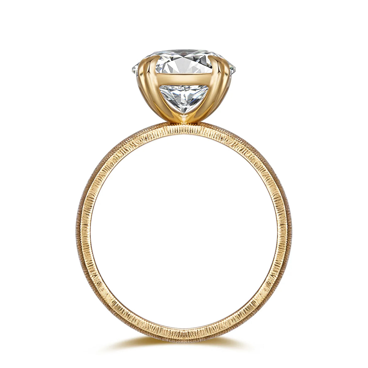 3.01 ct Minimalist Oval-Cut Lab-Grown Diamond Ring in 18K Yellow Gold – APYFR0176-Y