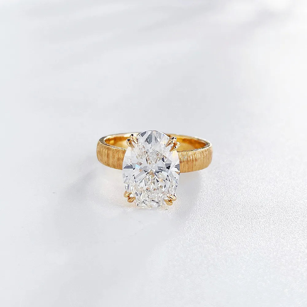 3.01 ct Minimalist Oval-Cut Lab-Grown Diamond Ring in 18K Yellow Gold – APYFR0176-Y