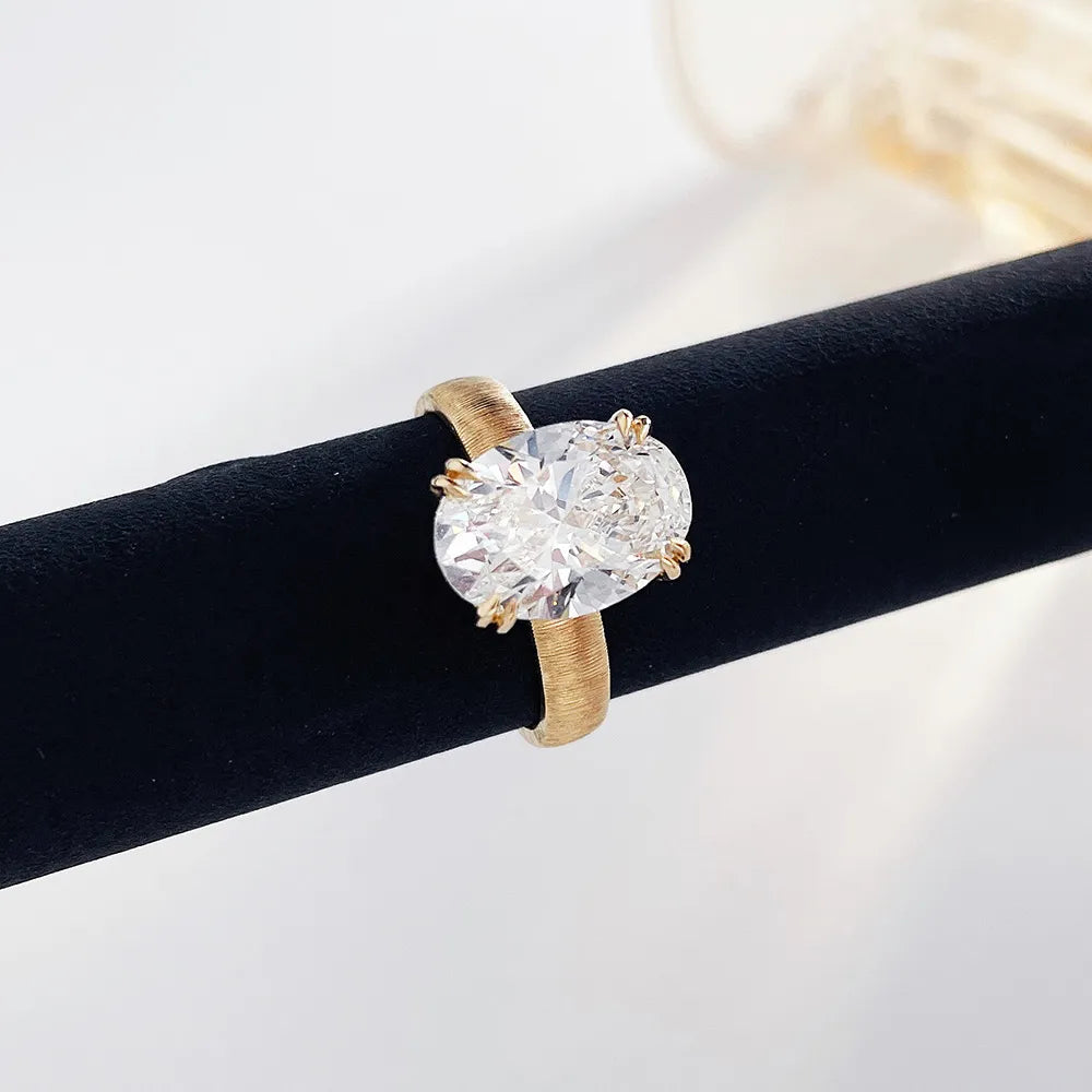 3.01 ct Minimalist Oval-Cut Lab-Grown Diamond Ring in 18K Yellow Gold – APYFR0176-Y