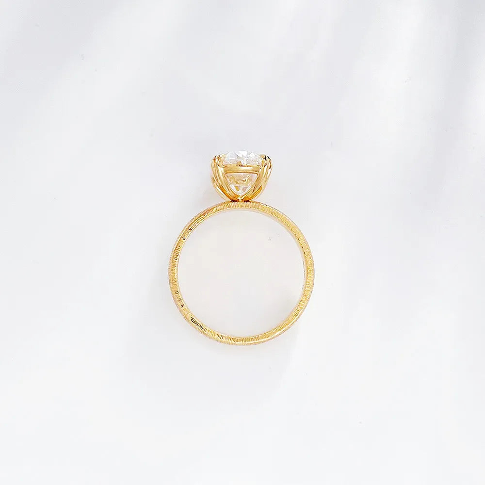 3.01 ct Minimalist Oval-Cut Lab-Grown Diamond Ring in 18K Yellow Gold – APYFR0176-Y