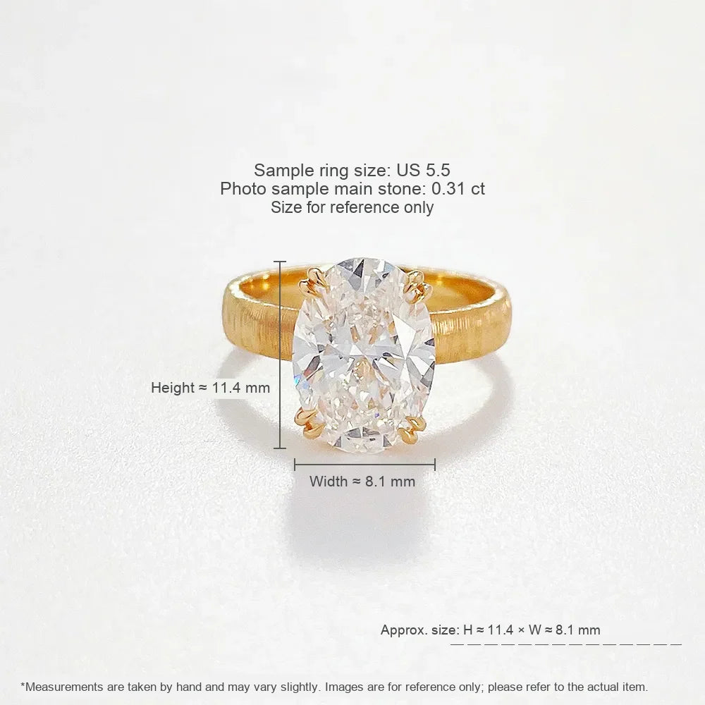 3.01 ct Minimalist Oval-Cut Lab-Grown Diamond Ring in 18K Yellow Gold – APYFR0176-Y