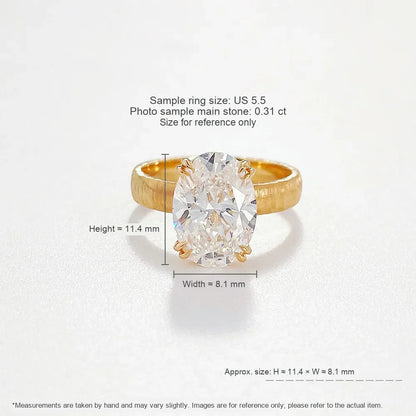 3.01 ct Minimalist Oval-Cut Lab-Grown Diamond Ring in 18K Yellow Gold – APYFR0176-Y