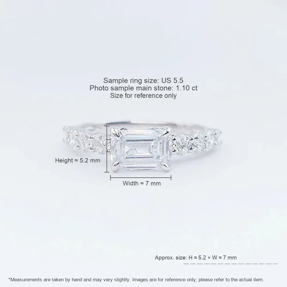 1.06 ct Emerald-Cut Lab-Grown Diamond Ring in PT950 Platinum – APYFR0180-PT
