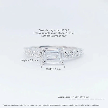 1.06 ct Emerald-Cut Lab-Grown Diamond Ring in PT950 Platinum – APYFR0180-PT