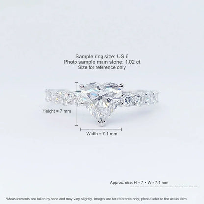 1.06 ct Heart-Cut Lab-Grown Diamond Ring in PT950 Platinum – APYFR0181-PT