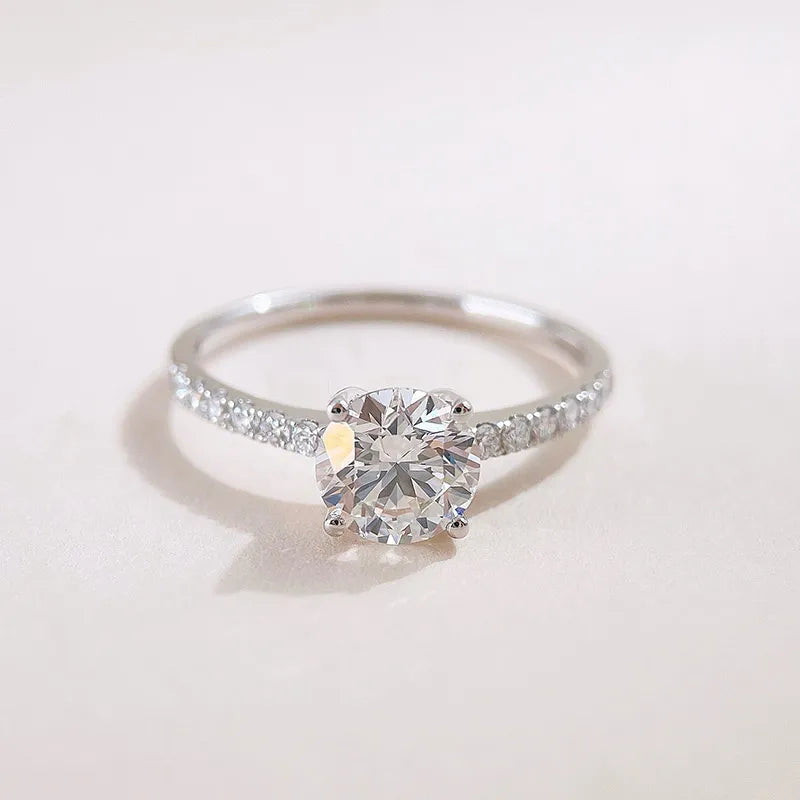 1.16 ct Classic Four-Prong Round-Cut Lab-Grown Diamond Ring in 18K White Gold
