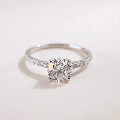 1.16 ct Classic Four-Prong Round-Cut Lab-Grown Diamond Ring in 18K White Gold