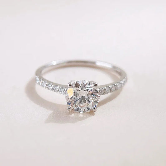1.16 ct Classic Four-Prong Round-Cut Lab-Grown Diamond Ring in 18K White Gold