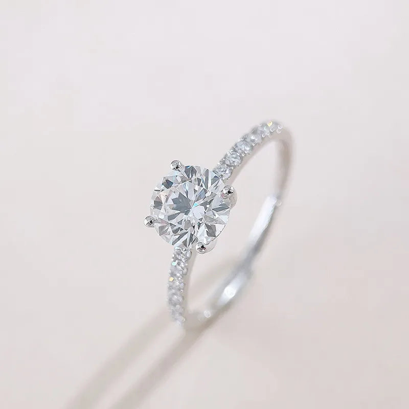 1.16 ct Classic Four-Prong Round-Cut Lab-Grown Diamond Ring in 18K White Gold