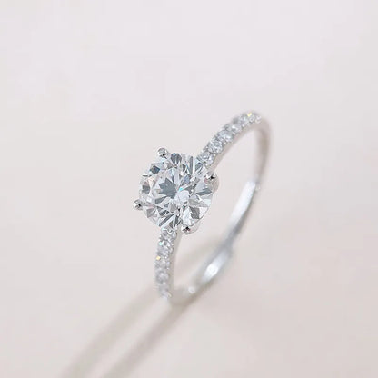 1.16 ct Classic Four-Prong Round-Cut Lab-Grown Diamond Ring in 18K White Gold