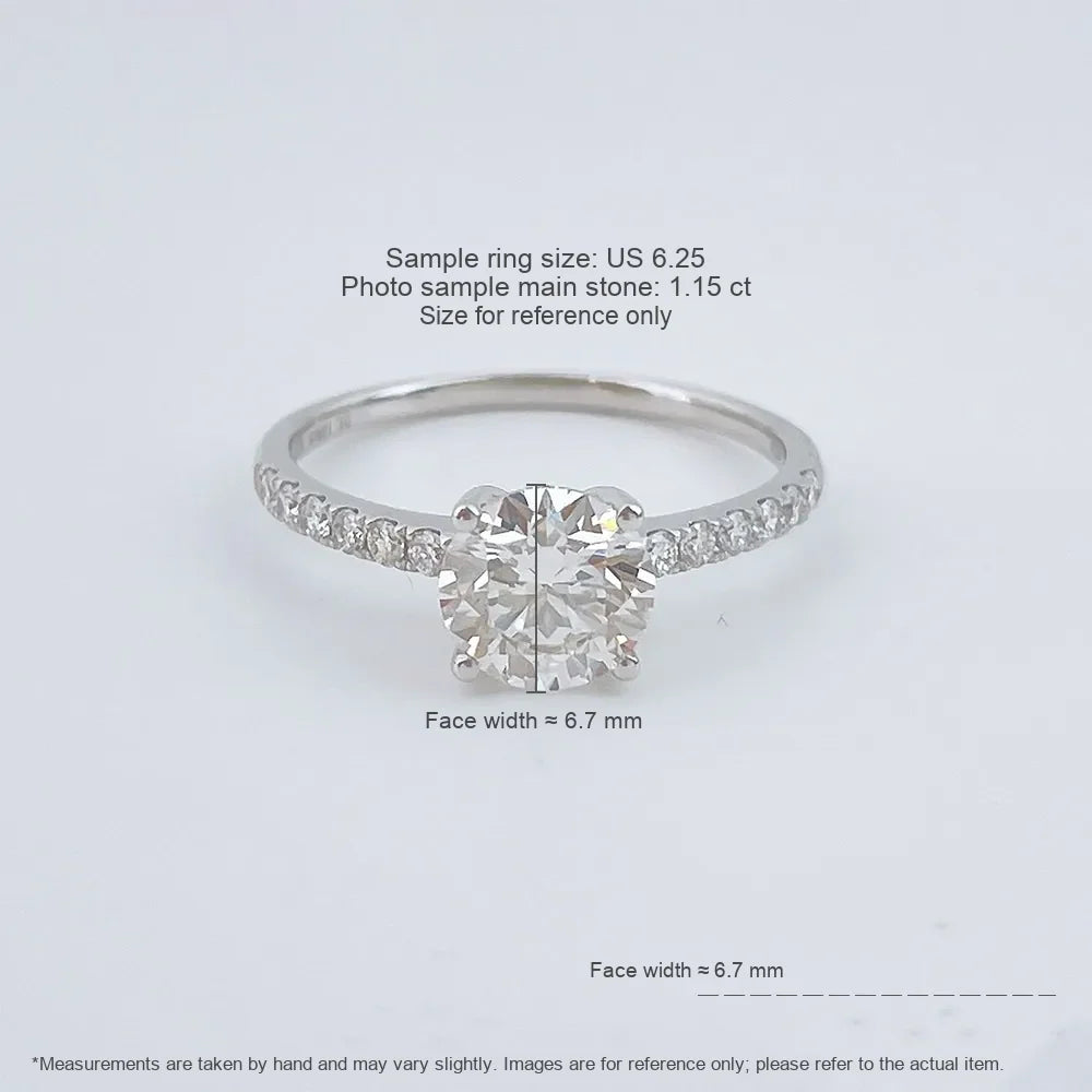 1.16 ct Classic Four-Prong Round-Cut Lab-Grown Diamond Ring in 18K White Gold