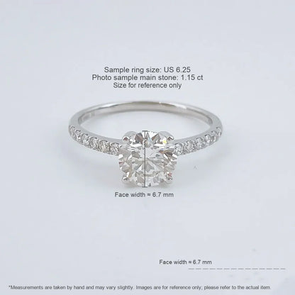 1.16 ct Classic Four-Prong Round-Cut Lab-Grown Diamond Ring in 18K White Gold