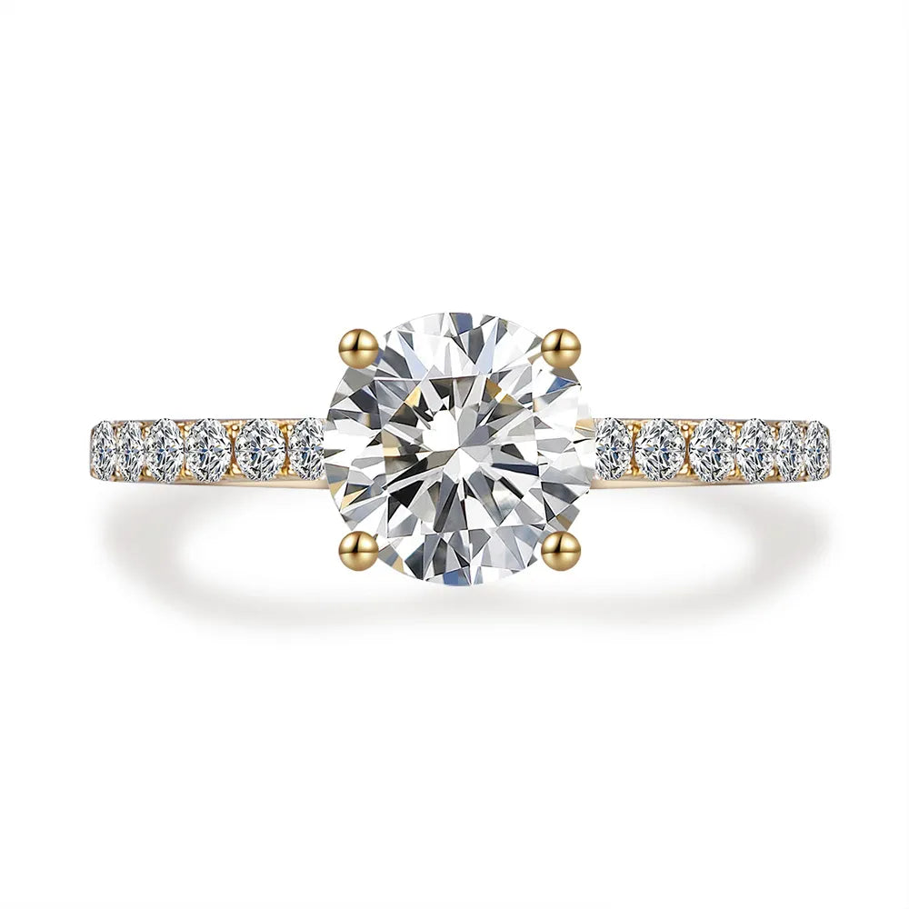 1.07 ct Minimalist Round-Cut Lab-Grown Diamond Ring in 18K Yellow Gold – APYFR0182-Y