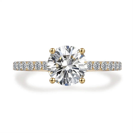 1.07 ct Minimalist Round-Cut Lab-Grown Diamond Ring in 18K Yellow Gold – APYFR0182-Y