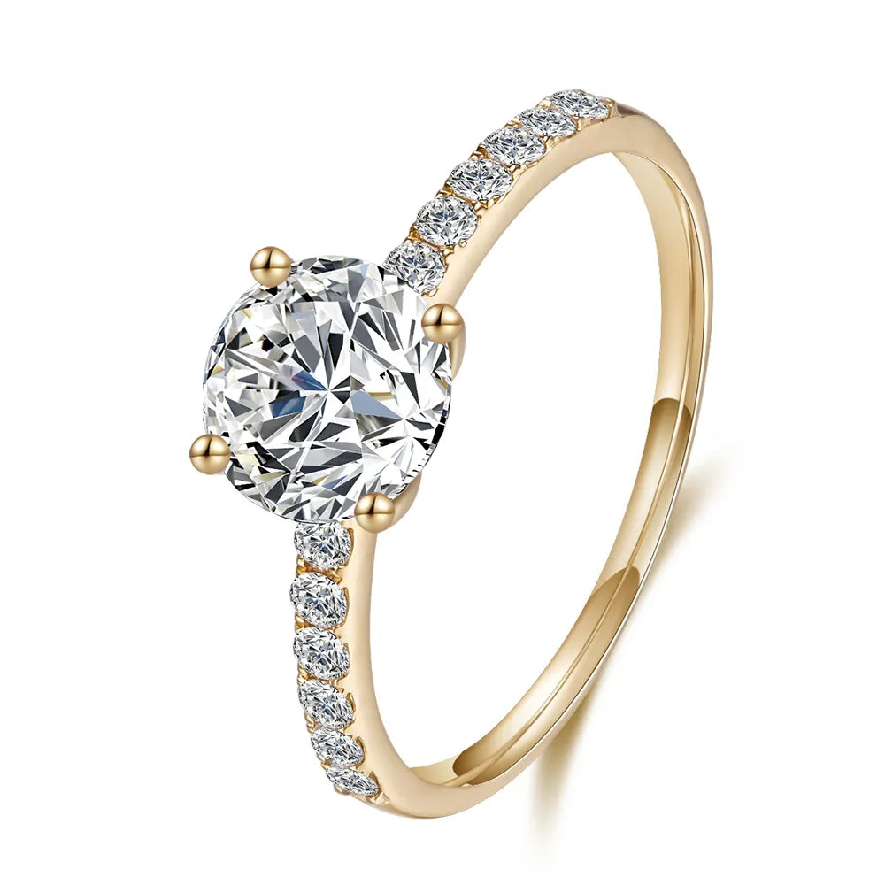 1.07 ct Minimalist Round-Cut Lab-Grown Diamond Ring in 18K Yellow Gold – APYFR0182-Y
