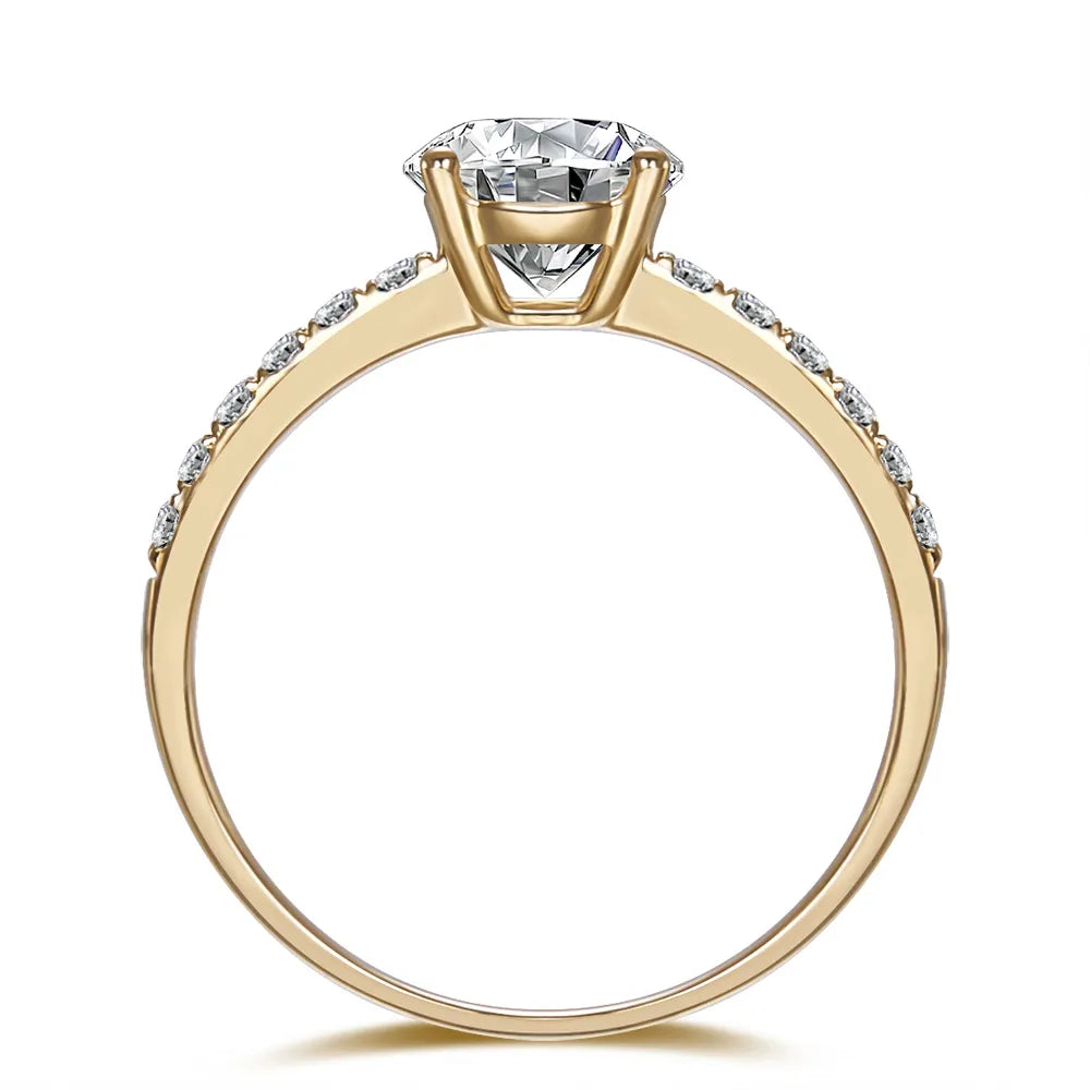 1.07 ct Minimalist Round-Cut Lab-Grown Diamond Ring in 18K Yellow Gold – APYFR0182-Y