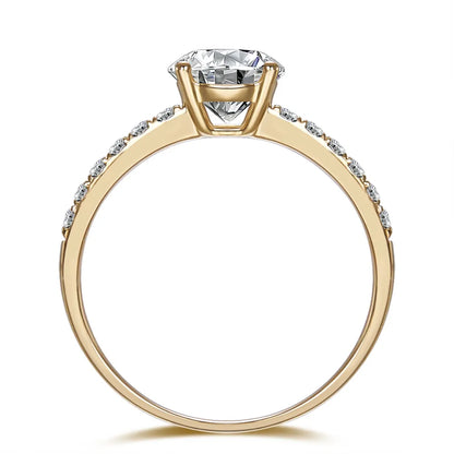 1.07 ct Minimalist Round-Cut Lab-Grown Diamond Ring in 18K Yellow Gold – APYFR0182-Y