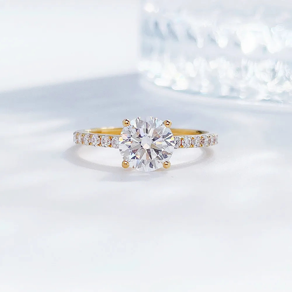 1.07 ct Minimalist Round-Cut Lab-Grown Diamond Ring in 18K Yellow Gold – APYFR0182-Y