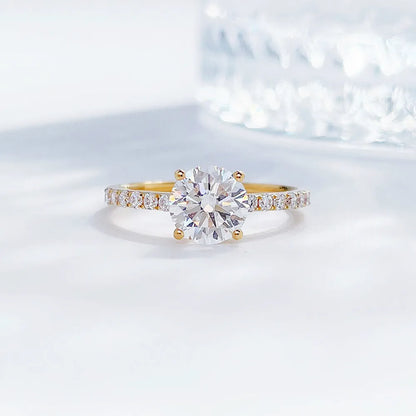 1.07 ct Minimalist Round-Cut Lab-Grown Diamond Ring in 18K Yellow Gold – APYFR0182-Y