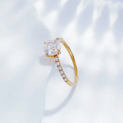 1.07 ct Minimalist Round-Cut Lab-Grown Diamond Ring in 18K Yellow Gold – APYFR0182-Y