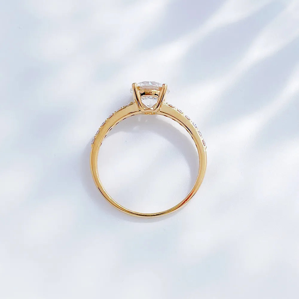 1.07 ct Minimalist Round-Cut Lab-Grown Diamond Ring in 18K Yellow Gold – APYFR0182-Y