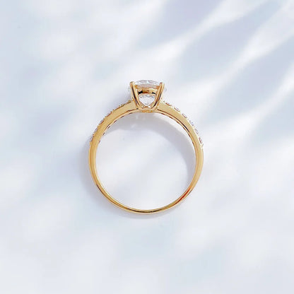 1.07 ct Minimalist Round-Cut Lab-Grown Diamond Ring in 18K Yellow Gold – APYFR0182-Y