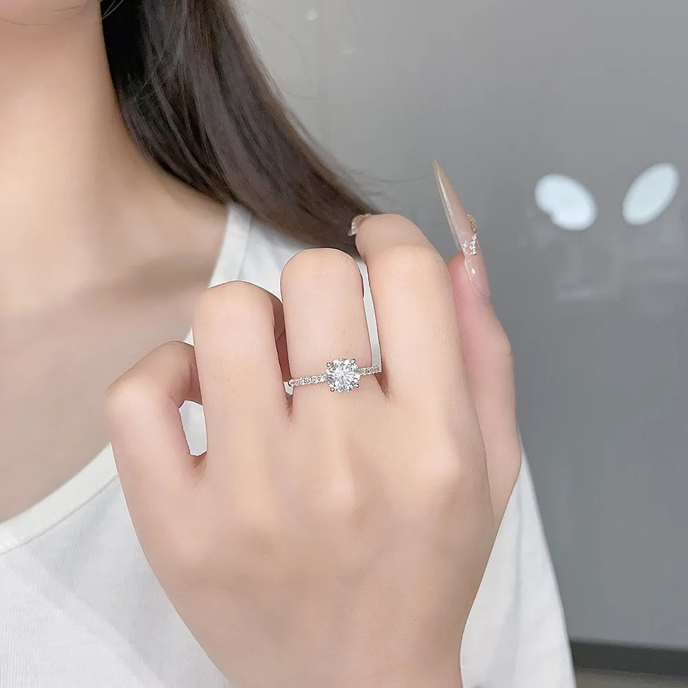 1.07 ct Minimalist Round-Cut Lab-Grown Diamond Ring in 18K Yellow Gold – APYFR0182-Y