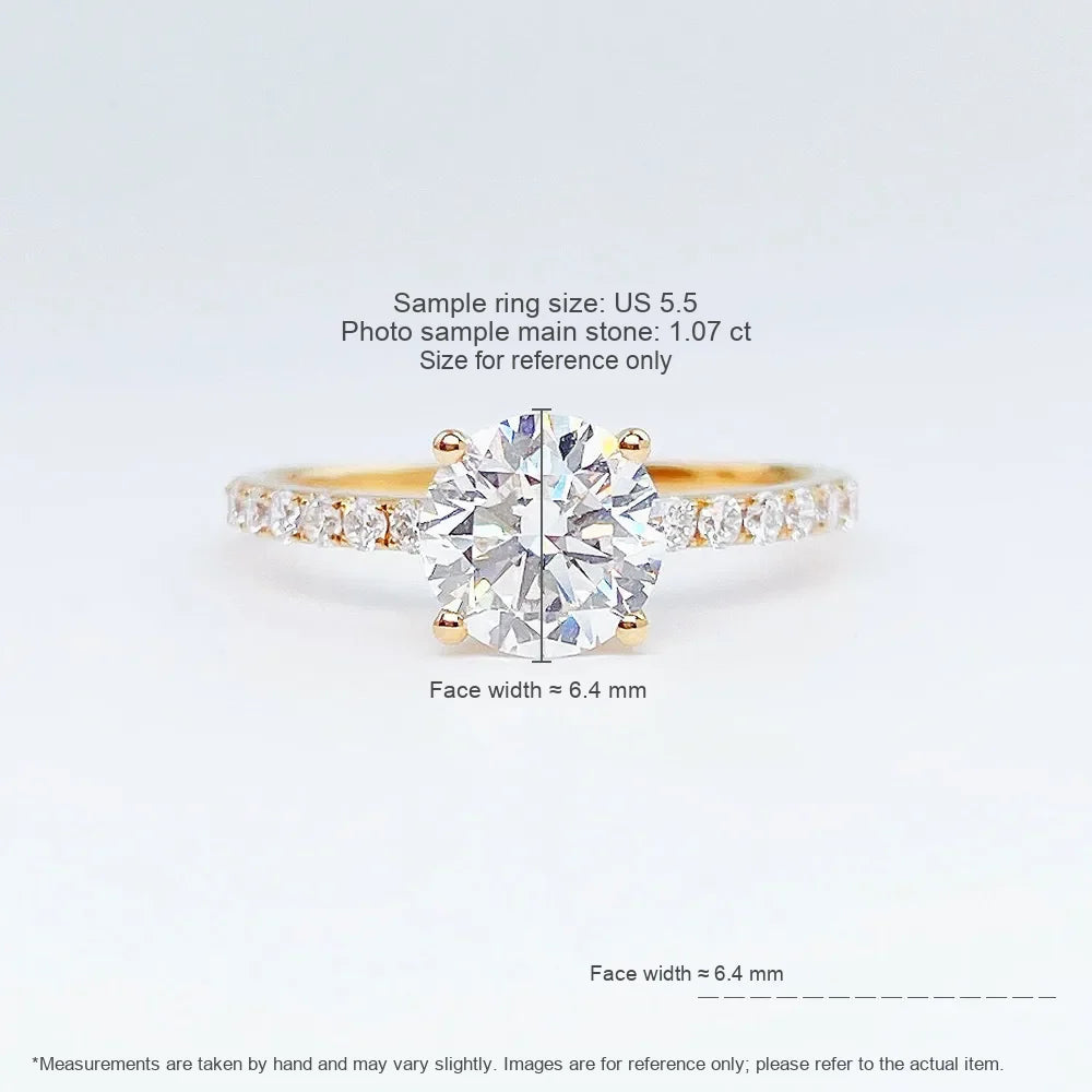 1.07 ct Minimalist Round-Cut Lab-Grown Diamond Ring in 18K Yellow Gold – APYFR0182-Y