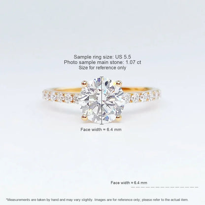 1.07 ct Minimalist Round-Cut Lab-Grown Diamond Ring in 18K Yellow Gold – APYFR0182-Y