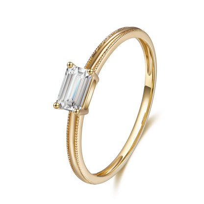 0.32 ct Minimalist Emerald-Cut Lab-Grown Diamond Ring in 18K Yellow Gold – APYFR0183-Y