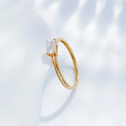 0.32 ct Minimalist Emerald-Cut Lab-Grown Diamond Ring in 18K Yellow Gold – APYFR0183-Y