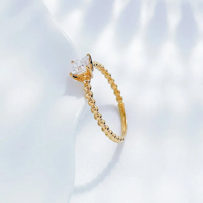 0.42 ct Minimalist Princess-Cut Lab-Grown Diamond Ring in 18K Yellow Gold – APYFR0184-Y