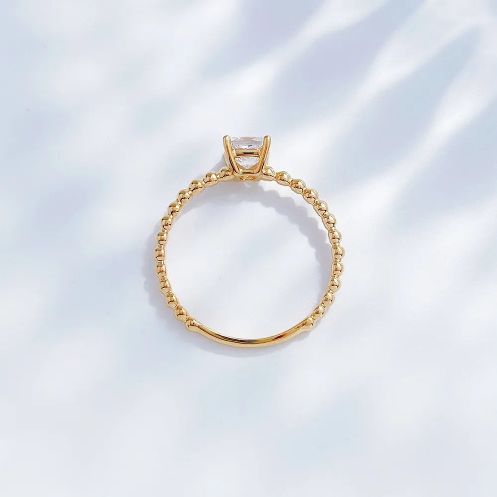 0.42 ct Minimalist Princess-Cut Lab-Grown Diamond Ring in 18K Yellow Gold – APYFR0184-Y