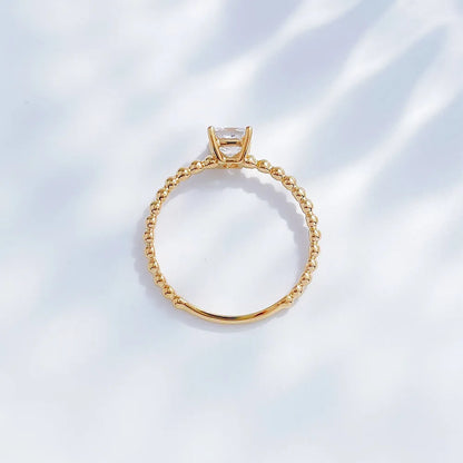 0.42 ct Minimalist Princess-Cut Lab-Grown Diamond Ring in 18K Yellow Gold – APYFR0184-Y