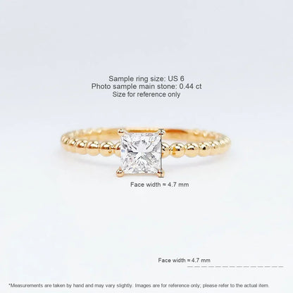 0.42 ct Minimalist Princess-Cut Lab-Grown Diamond Ring in 18K Yellow Gold – APYFR0184-Y