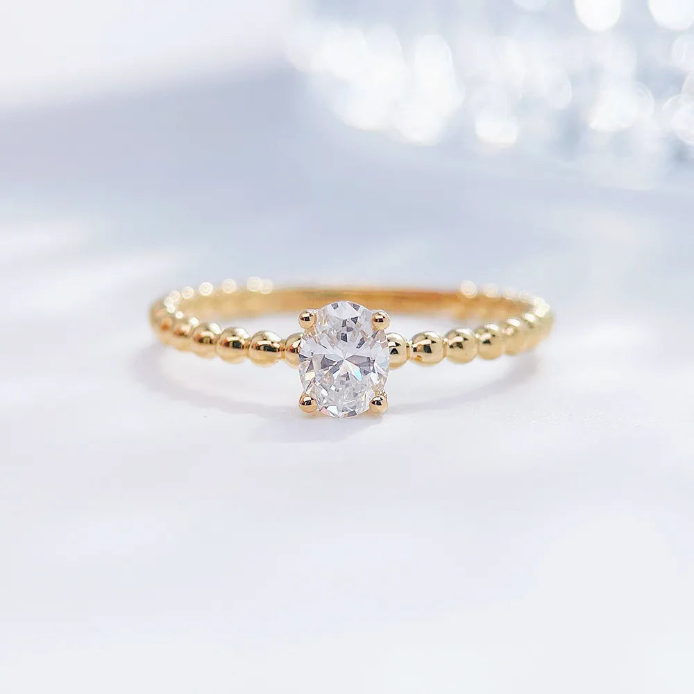 0.52 ct Minimalist Oval-Cut Lab-Grown Diamond Ring in 18K Yellow Gold – APYFR0185-Y