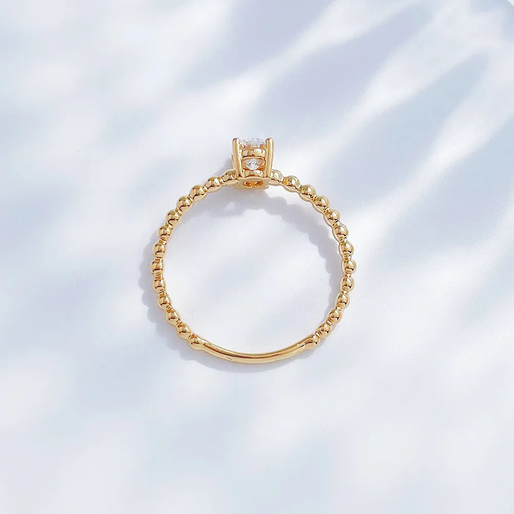 0.52 ct Minimalist Oval-Cut Lab-Grown Diamond Ring in 18K Yellow Gold – APYFR0185-Y