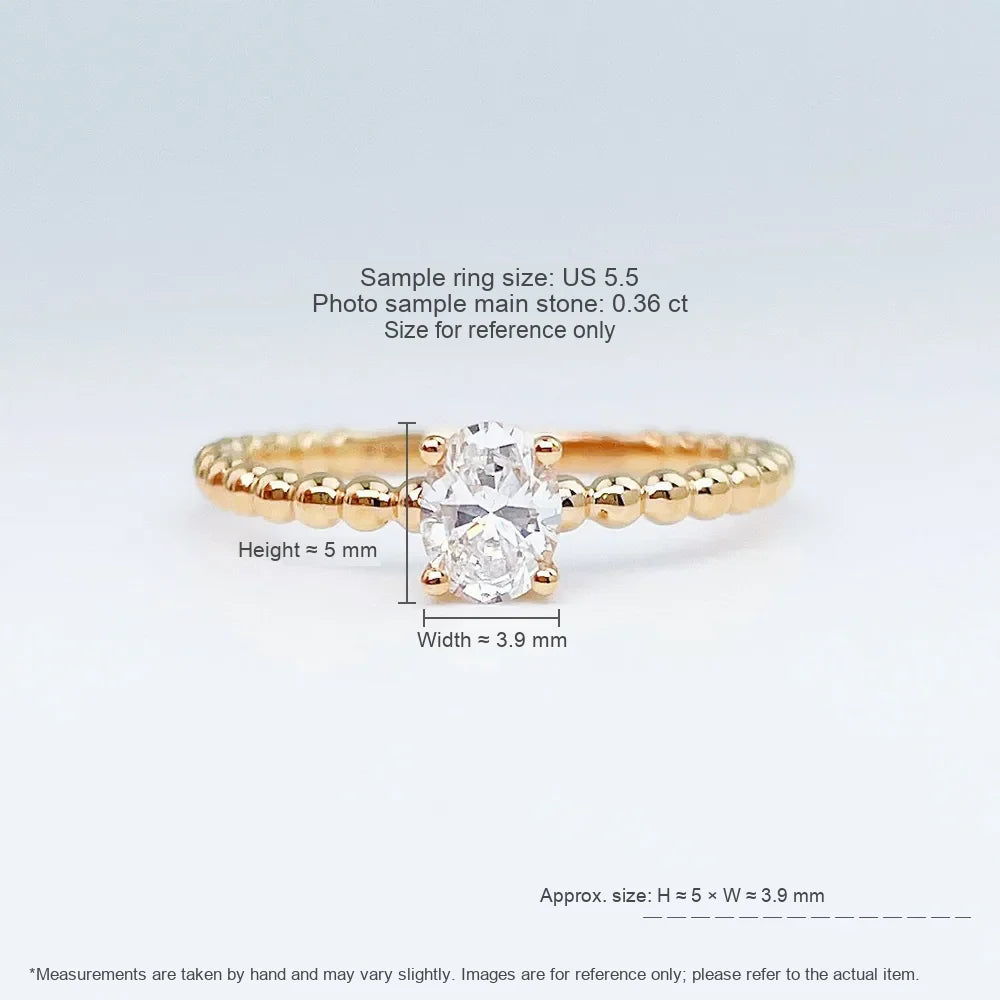 0.52 ct Minimalist Oval-Cut Lab-Grown Diamond Ring in 18K Yellow Gold – APYFR0185-Y