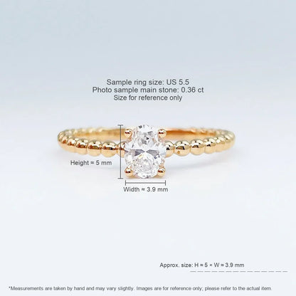 0.52 ct Minimalist Oval-Cut Lab-Grown Diamond Ring in 18K Yellow Gold – APYFR0185-Y